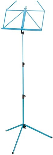K&M 100/1 Notenpult Meerblau – Ausziehbarer Notenständer 62,5 - 124 cm - klappbare Notenablage, faltbares Metall-Stativ