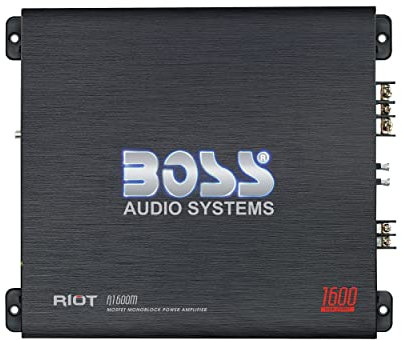 Boss Audio Systems R1600M - Amplificador de audio (1.0 canales, 1600 W, A/B, 0,01%, 102 dB, 1600 W)