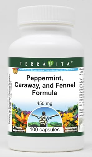 Terravita Peppermint, Caraway, and Fennel Formula - 450 mg (100 Capsules, ZIN: 517187)
