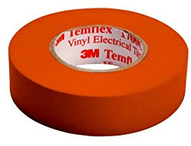 3 M Gate A1510 Temflex 1500 Vinyl Electrical Insulation Tape, 15 mm x 10 m Self Adhesive Disk Wallet Orange