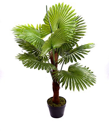 Best Artificial 90cm 3ft Fan Palm Tree Outdoor Indoor Tropical Conservatory Office Garden Plant
