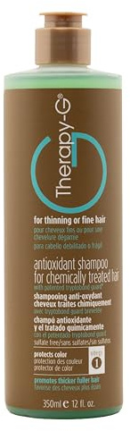 Therapy-G Antioxidant Shampoo For Chemically Treated Hair For thinning, fine hair and anti hair loss. Hair regrowth and color protector 350ml 12 oz