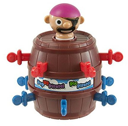 TOMY T72461 Kinderspiel Pop Up Pirate - Reiseedition, das hochwertige Aktionsspiel für die Familie. Das beliebte Geschicklichkeitsspiel zur Motorikförderung kommt nun im Reiseformat. Ab 4 Jahren, Braun