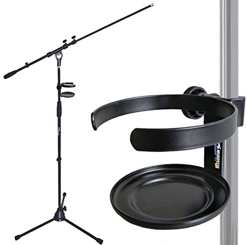 keepdrum Mikrofonstativ mit Galgen + DH Drinkholder Getränkehalter