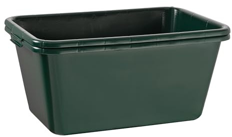 BURI 2 x vildbricka, matbricka 65 liters badkar, livsmedelssäker HDPE-plast – 2 stycken 65 l plastbricka, grönt, kantigt, robust – lämplig som hundbadkar eller hästdryck