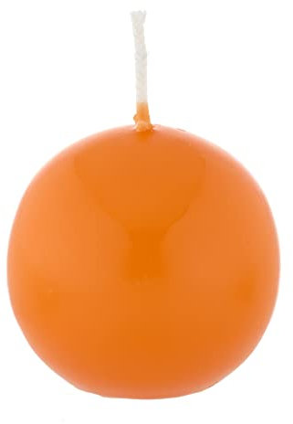 Bougie boule Orange 8 cm, 6 bougies