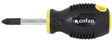 Cofan Tournevis court de carrossier DIN 5262, 5265 et ISO 8764-1 | Modèle Confort Plus avec des dimensions de PH-2, PZ-2 et plat de 6,5 mm de longueur de 9 centimètres