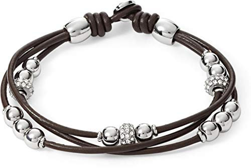 Fossil Armband Für Frauen, 19 Cm Braunes Echtlederarmband, JA6068040