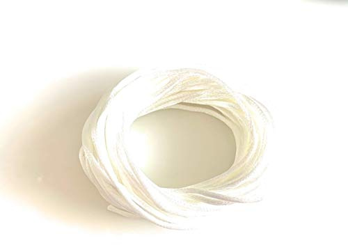 Angel Malone 10 Mtrs. X 2mm Premium Quality Kumihimo Rattail Satin Cord Jewellery Making - UK Seller (White)