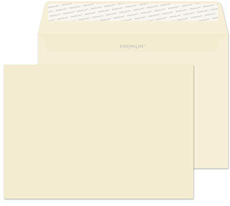 Blake Lot de 50 enveloppes portefeuille Business C5, 162 x 229 mm, 120 g/m², à décoller et à sceller (61455), laine crème