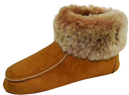 Naturasan Chaussons/Mocassins en peau d'agneau pour femmes avec semelle en cuir, 41 EU