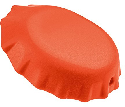 Koziol 3721633 Flaschenöffner Plopp, Edelstahl, orange/rot