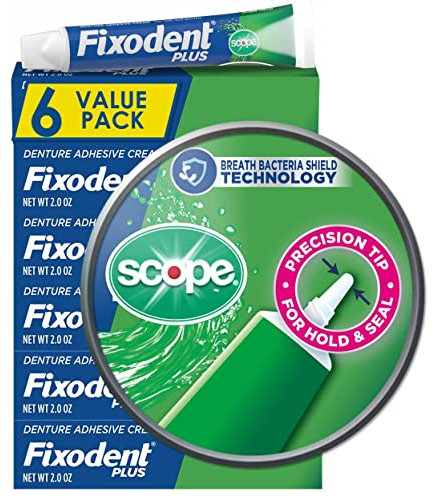 Fixodent Control Denture Adhesive Cream Plus Scope Flavor, 2 Oz, Pack of 4