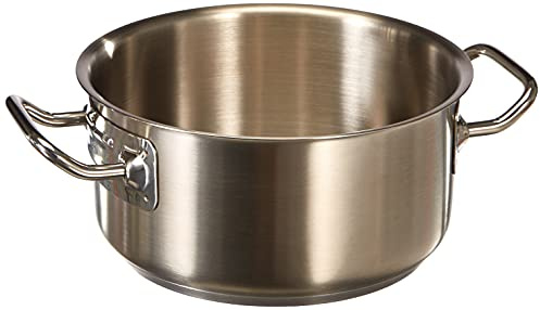 Pentole Agnelli, COIX3106E20, Casseruola Bassa con 2 Maniglie, Acciaio inox, Argento