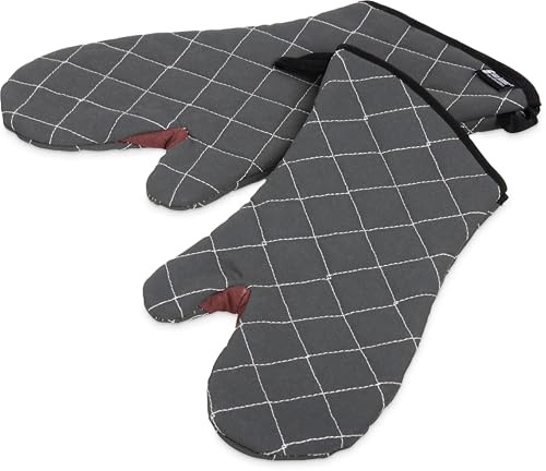 San Jamar Bestguard Oven Mitt with Reinforced Webguard Plus, Cotton, 15 Inches, Black
