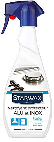 STARWAX Detergente protettivo per alluminio e acciaio inox, 500 ml, sgrassante, fa brillare e proteggere, facilita la manutenzione, ritarda il ri-intasamento, acciaio inox e alluminio