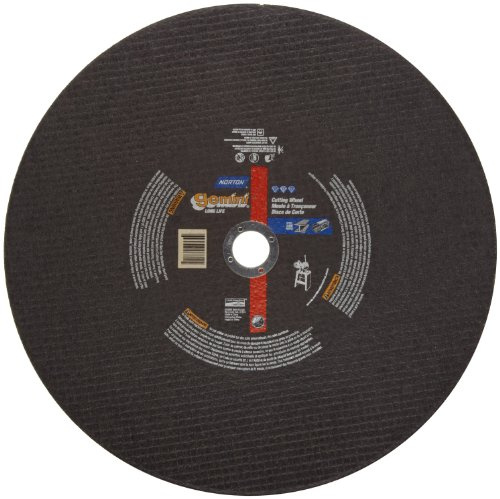 Norton Gemini Long Life Large Diameter Reinforced Abrasive Cut-off Wheel, Type 01 Flat, Aluminum Oxide, 1 Arbor, 16 Diameter x 5/32 Thickness (Pack of 1)
