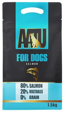 AATU 80/20 Complete Dry Dog Food, Salmon 1.5kg - Dry Food Alternative to Raw Feeding, High Protein. No Nasties, No Fillers. (Packaging may vary).