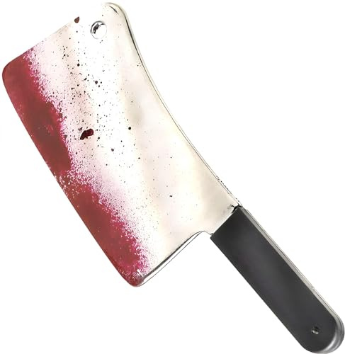 Amscan 840056-55 - Blutiges Hackebeil, Größe ca. 44,5 cm, Schwarz-Grau mit Blut verschmiert, aus Kunststoff, Accessoire für Karneval und Halloween, Kostüm, Verkleidung, Horror