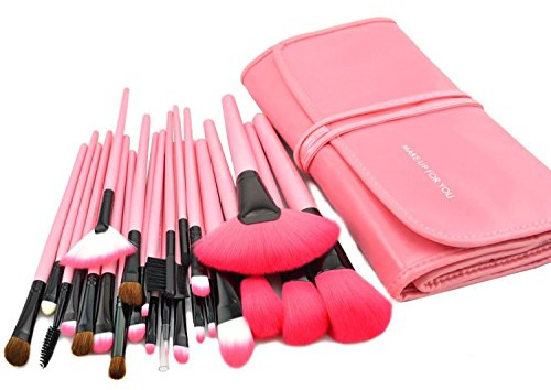 KanCai Makeup Pinsel-Set 24 Stück Professionell Holzgriff Stiftung Füllmethoden Erröten Eyeliner Gesicht Flüssig Pulver Cream Kosmetik Pinsel Set