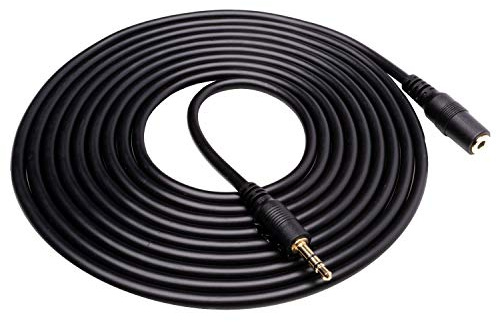 Movo MC10 3.5mm Audio Cable - 3.5mm TRS Female to Male 10ft Extension Cord for Microphones, Headphones, and More