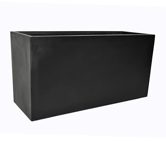 Pflanztrog d. BUNDESGARTENSCHAU aus Fiberglas in schwarz-anthrazit - Größe (LxBxH): 80x30x40 cm, Blumenkübel, Pflanzgefäße, Pflanzkübel