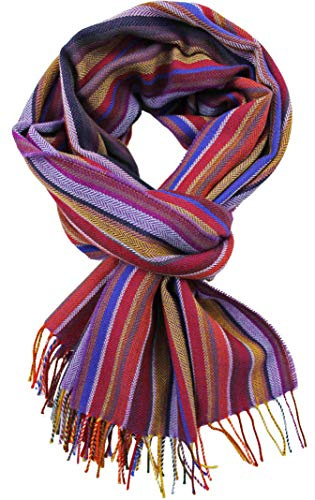 Rotfuchs Herrenschal Winter Streifen & Fischgrat modisch mehrere farbe 100% Wolle (Merino)