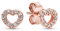 Pandora Moments Women's 14k Rose Gold-Plated Open Heart Cubic Zirconia Stud Earrings, No Box
