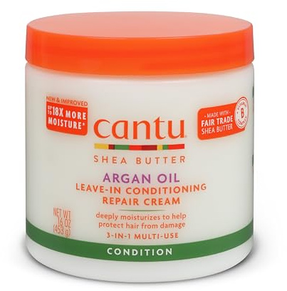 Cantu Argan Oil Leave-In Conditioning Repair Cream *Formulated for over- heated, Over-Styled Hair* 453g by Cantu