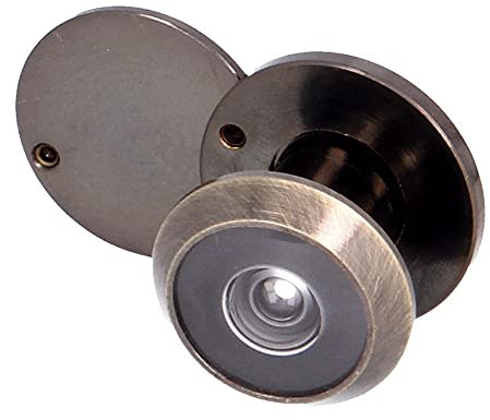 Amig - Spioncino | Obiettivo Super Angolo | per Porte d'Ingresso Interne ed Esterne | Colore Pelle | Ottone | Dimensioni: Diametro 14 mm | Spessore porta 15-25 mm