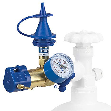 Conwin Carbonic Soft-Touch Push Valve with Gauge