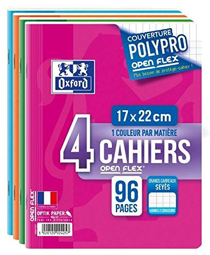 Oxford OpenFlex Schulhefteset, A4, 4er-Pack 17 x 22cm