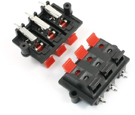 sourcing map 2 Stücke Push Design Rechteck Lautsprecher Anschluss Klemmleiste 6 Position de DE de