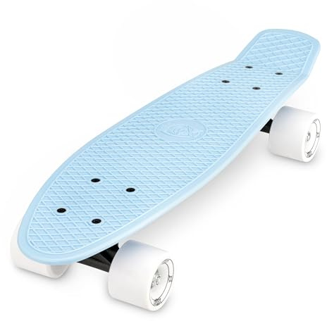 Xootz 22 Inch PP Cruiser Pastel Pink - Kids Mini Skateboard with PP Deck, Beginner Friendly, Compact Skateboard