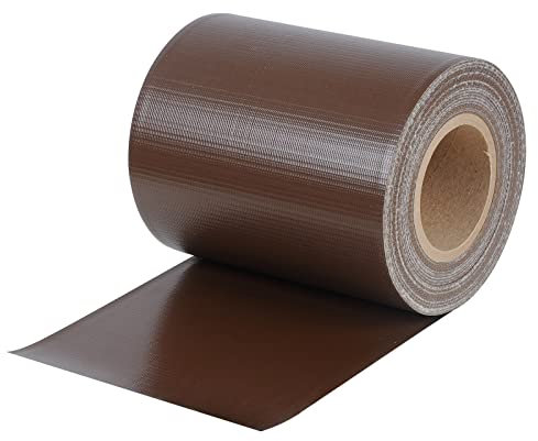 WOLTU Frangivista per Recinzione in PVC, Telo Oscurante per Balcone 19cm x 35m, Strisce per Protezione della Privacy per Giardino incluse 25 clip di fissaggio, Marrone