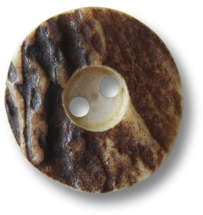 Hirschhorn-Knöpfe natur – rund – 2-Loch – echte Hirschhornknöpfe für Trachten, Jacken und Handarbeit Ø 18mm