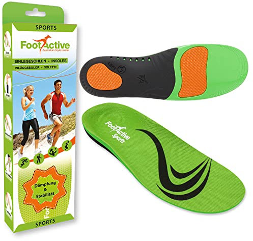 FootActive SPORT - Einlegesohlen für Sport, Freizeit und Beruf, Green, 46 - 48 (X-Large)