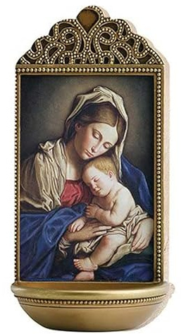 Christian Brands Mary Madonna and Child Holy Water Font - Marco Sevelli - YC914