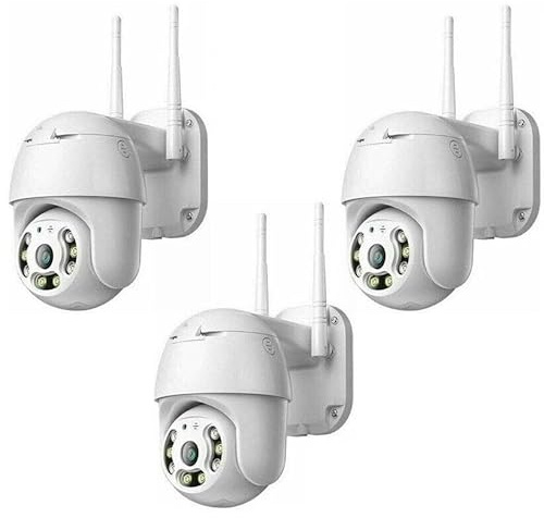 K2 STORE - 3 PEZZI TELECAMERA IP CAM PTZ WIFI CAMERA DOME WIRELESS ESTERNO SPEED ZOOM CON APPLICAZIONE ICSEE PER AMBIENTI INTERNO ED ESTERNI
