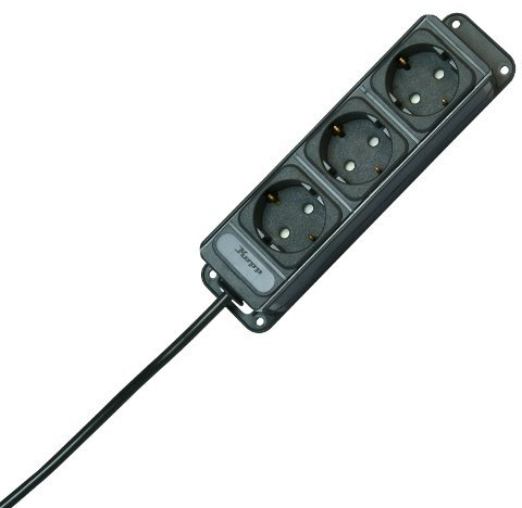 Kopp 127015013 Steckdosenleiste 3fach Anthrazit Schutzkontakt 1 St.