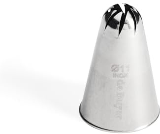 DE BUYER - Douille à Rose en INOX - Diamètre 11 mm - en INOX, Idéale pour Décorer, Garnir et Remplir, Soudure pour Hygiène Parfaite, s'adapte aux Poches Pâtissières | En Inox, Idéale pour Décorer, Garnir et Remplir, Sans Soudure pour Hygiène Parfaite, S'Adapte aux Poches Pâtissières