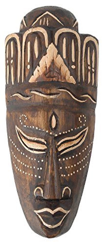 Woru Maske Jano bemalt, wahlweise in 20 cm, 50 cm oder 100 cm, Holz-Maske aus Bali, Wandmaske, Afrikanische Dekoration (ca. 20 cm)