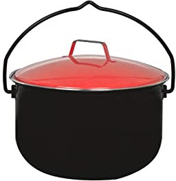 ACTIVA Ungarischer Gulaschkessel mit Deckel I 14L Gulaschtopf für Feuerstelle inkl. Schöpfkelle I Feuerkessel für gesellige Outdoor Abende