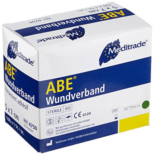 Meditrade 4750 Abe Wundverband, Steril, 5 cm Länge x 7 cm Breite (100-er pack)