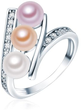 Valero Pearls Anillo para Mujer Plata de ley 925 Perlas