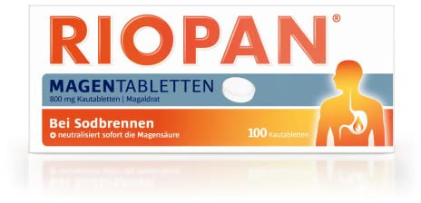 RIOPAN Magen Tabletten 800 mg Kautabletten: Effektiv und schnell gegen Sodbrennen und Aufstoßen mit dem Wirkstoff Magaldrat, 100 Tabletten