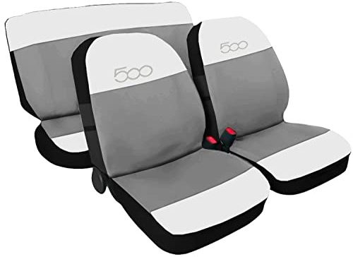 Lupex Shop 500_Bi.Gc Autositzbezüge, zweifarbig Weiß / Hellgrau