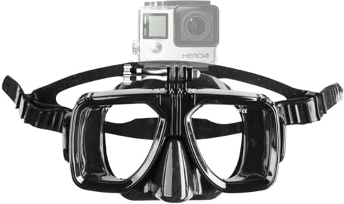 Mantona Taucherbrille mit Befestigung (für GoPro Hero 11 10 9 8 7 6 5 4 3+ 3 2 1, Session und andere kompatible Action Cams)