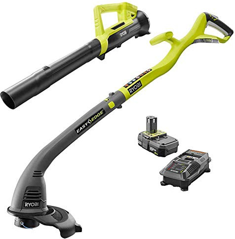 sahnah One ONE+ 18-Volt Lithium-Ion String Trimmer/Edger and Blower Combo Kit 2.0 Ah Battery and Charger Included