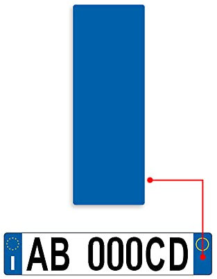 Quattroerre 1606 Targhetta Rifrangente Blu per Targa Auto, Blu, Set di 12